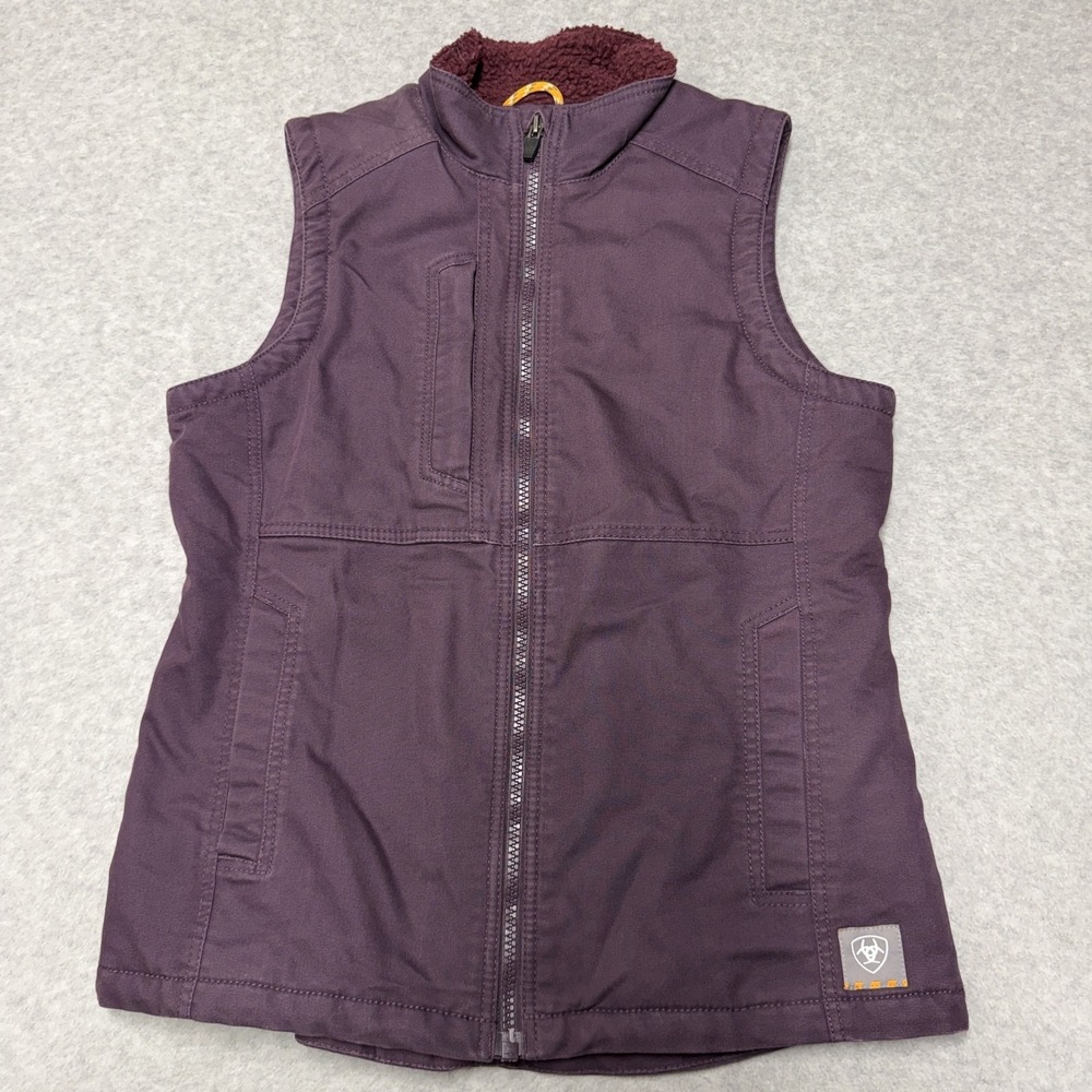 Ariat Rebar DuraCanvas Insulated Vest Womens Medium Purple Canvas Workwear